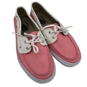 Vans Surf Siders Boat Shoes Womens‎ Size 8.5 Chauffeur Lace Up Pink Beige